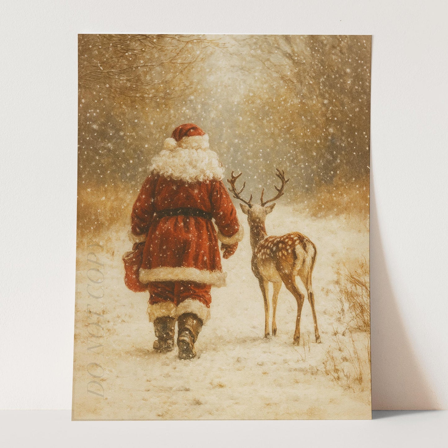 Santa Claus With Reindeer
