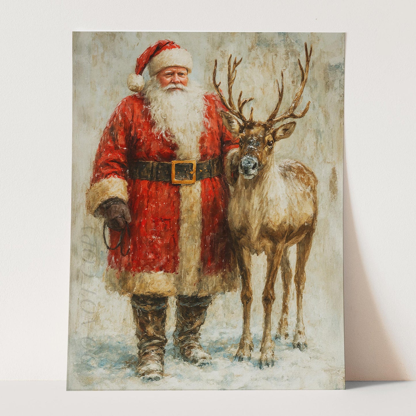 Santa Claus With Reindeer