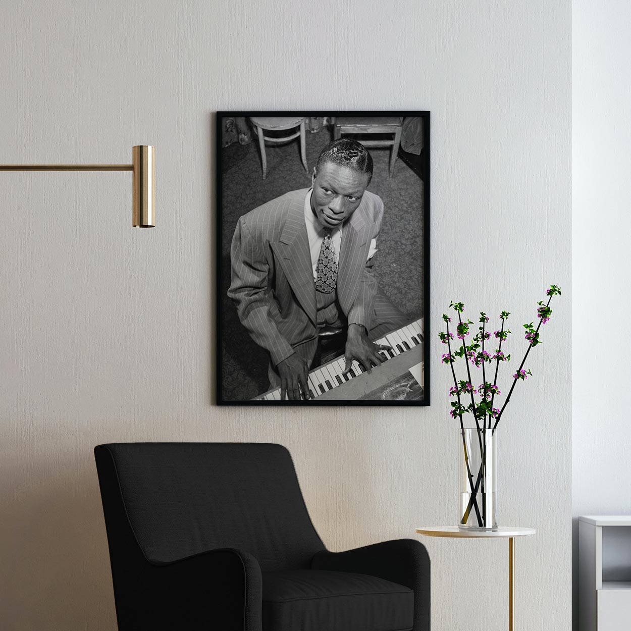 Nat King Cole playing the piano