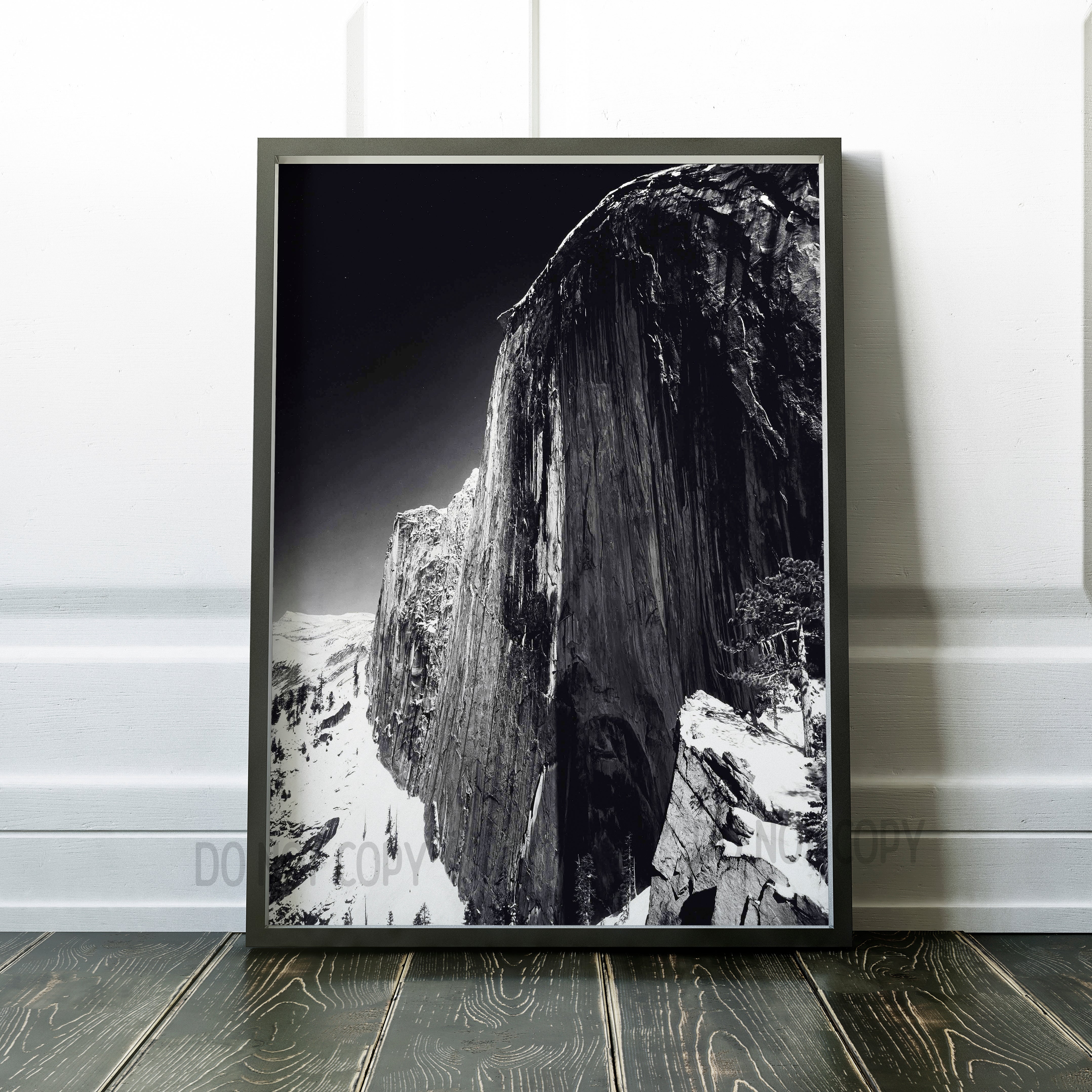 Yosemite Half Dome, Sepia Landscape, Wall sale Art Print, Monochrome Decor, Square Format, California Wall Art, Ansel Adams Style, Mountain Peaks