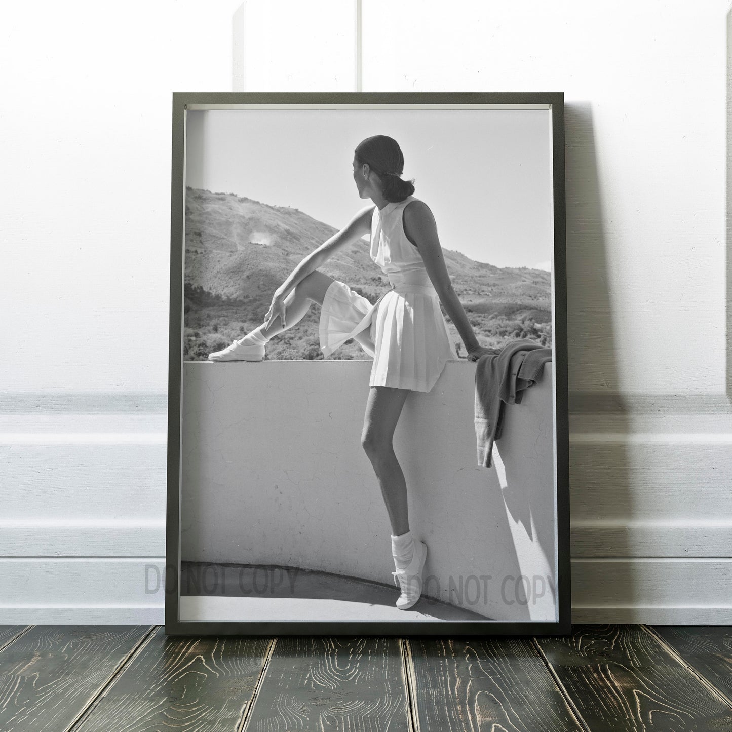 Tennis Girl On Ledge 1940s