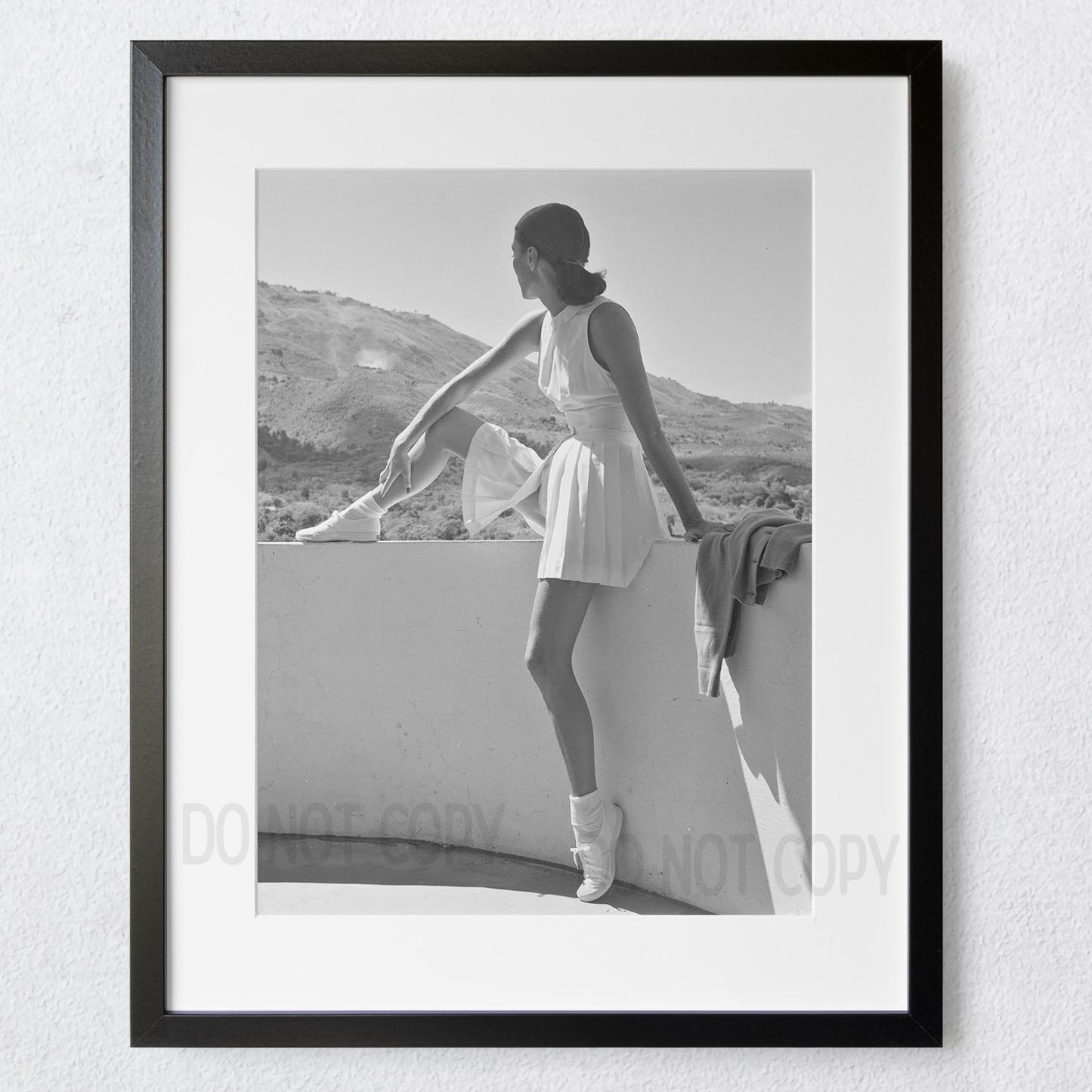 Tennis Girl On Ledge 1940s