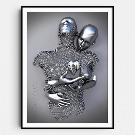 Metal 3D Abstract Love