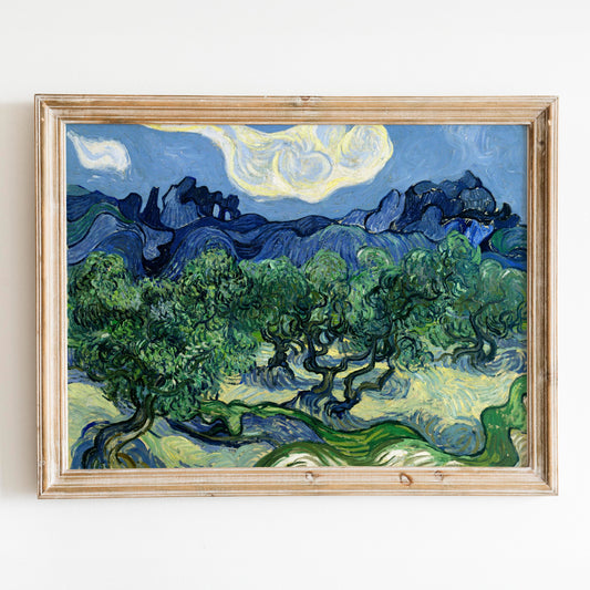 Olive Trees with the Alpilles in the Background (1889) by Van Gogh