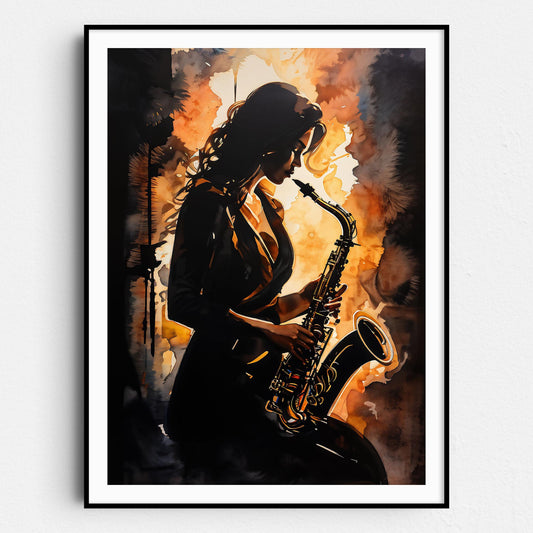 Miss Music - Woman Playing Saxophone