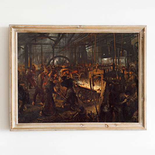 Das Eisenwalzwerk - Moderne Cyklopen (1872) Adolf Menzel