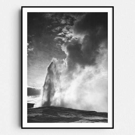 Old Faithful Geyser Yellowstone National Park by Ansel Adams