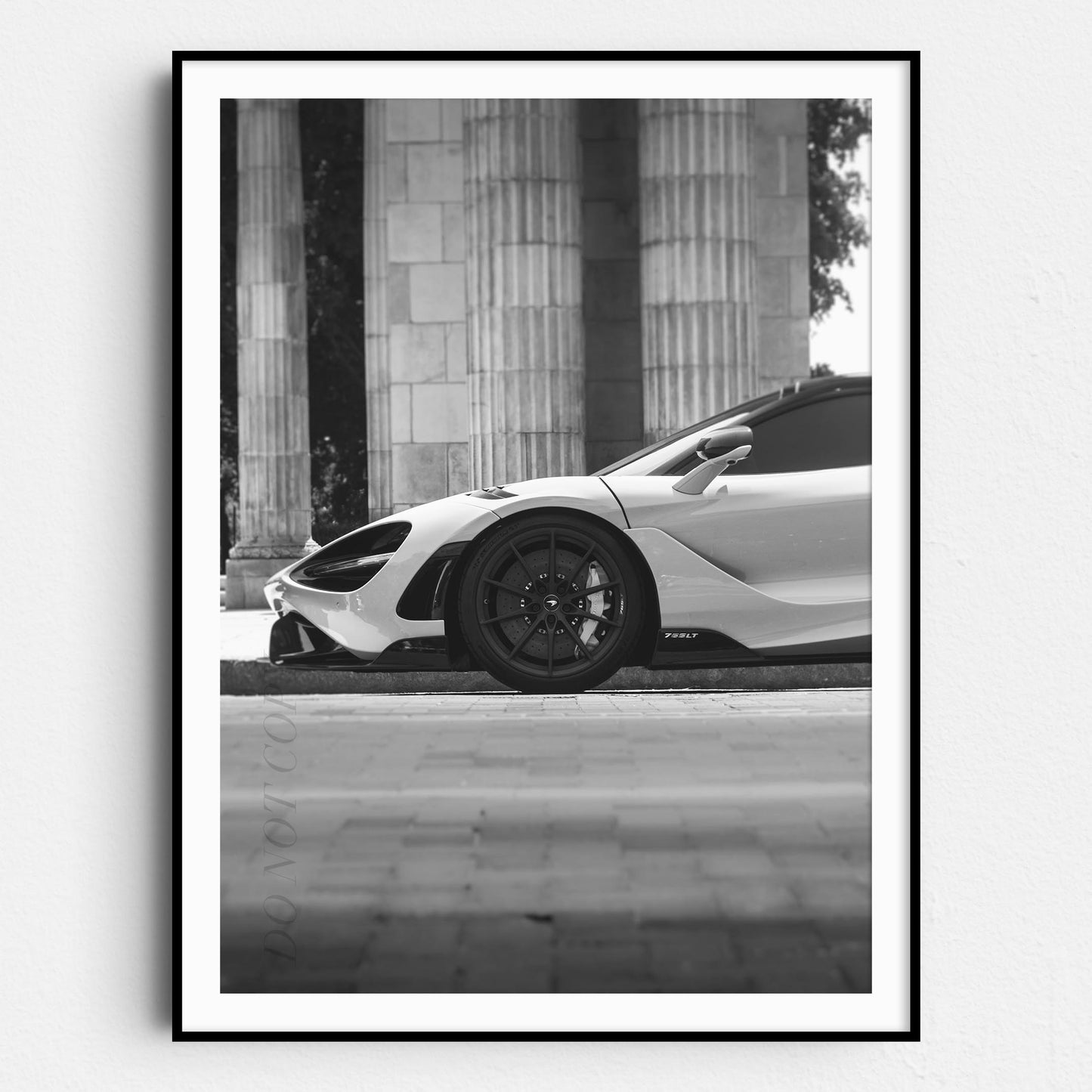 McLaren Front View Black & White