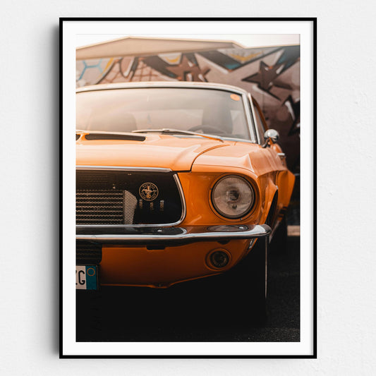 Orange Ford Mustang
