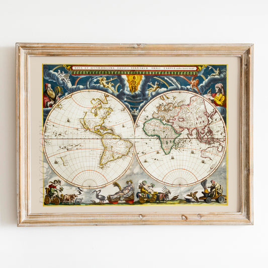 Nova et Accuratissima Totius Terrarum Orbis Tabula by Joan Blaeu