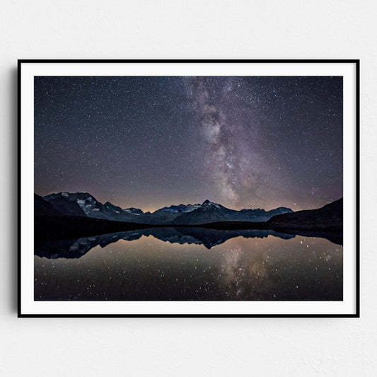 Milky Way Over Mountains And Lake