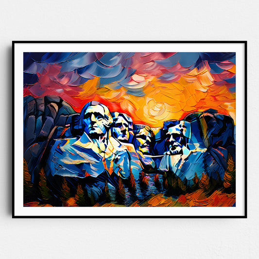 Mount Rushmore As Van Gogh Starry Night
