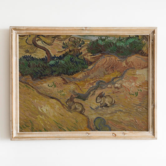 Landscape with Rabbits (1889) by Van Gogh