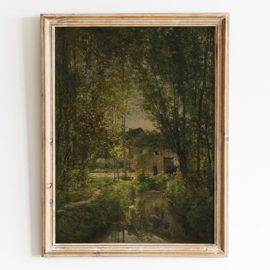 Landscape With A Sunlit Stream by Charles-François Daubigny