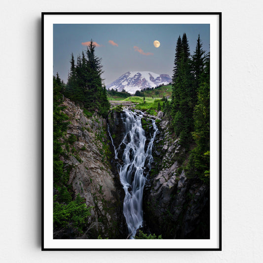 Moon Over Mount Rainier Washington