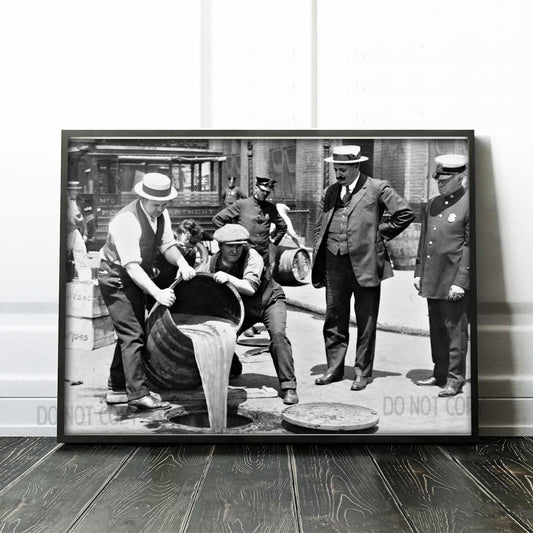 Dumping beer out - Prohibition circa 1920s