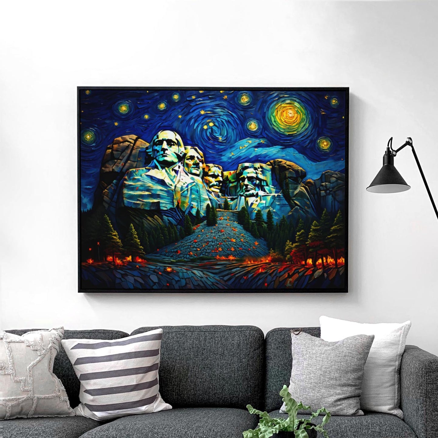 Mount Rushmore Van Gogh Starry Night