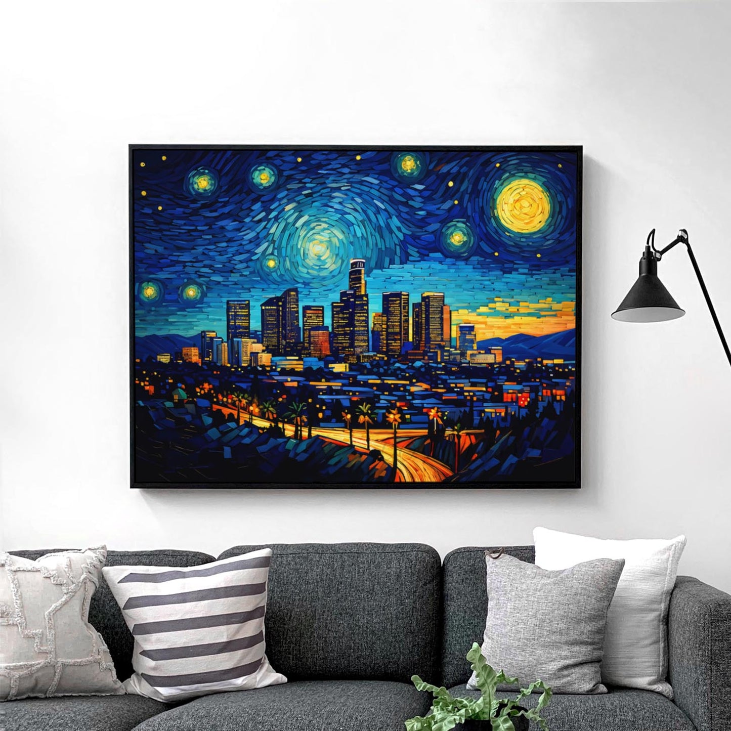 Los Angeles Skyline Van Gogh Starry Night