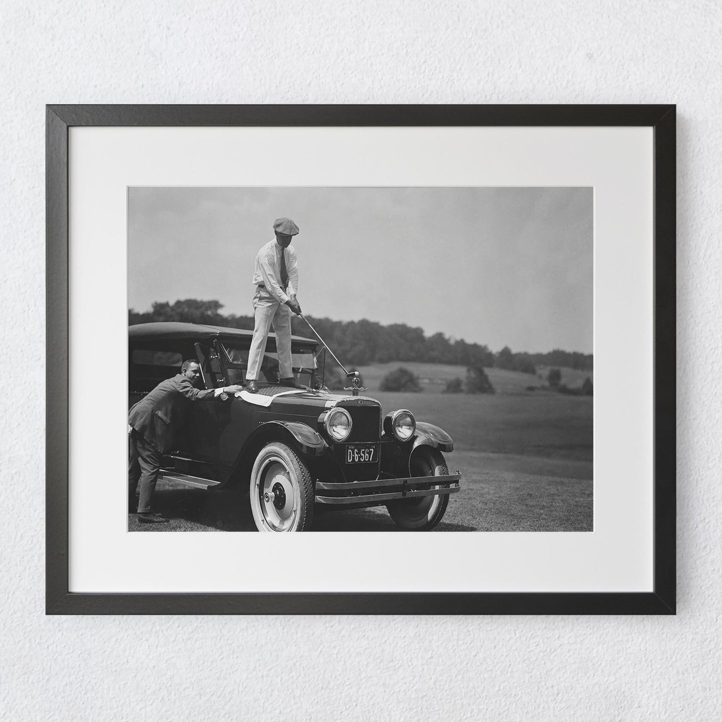 Golfing On Top Of Car Vintage 1920s Golf